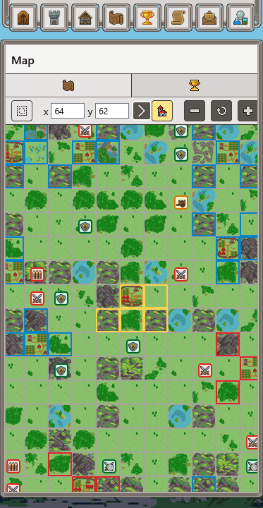 Screenshot of the game map on a mobile device