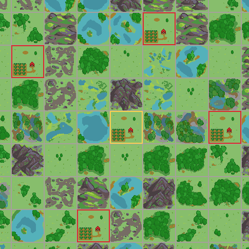 The map at the start of the server with players just spawning in