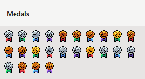 Medals on a profile page