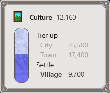 Culture widget in the account sidebar