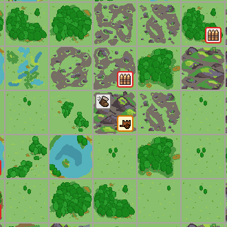 Screenshot of a resource event with merchants en route on the map