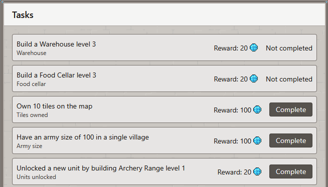 Screenshot of the new Task interface