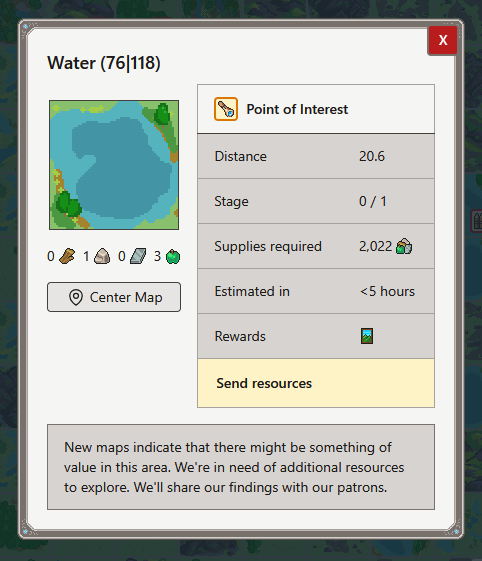 Screenshot of a point of interest on the Map