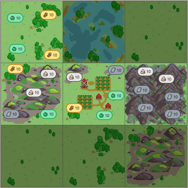 Screenshot of the updated village resource view