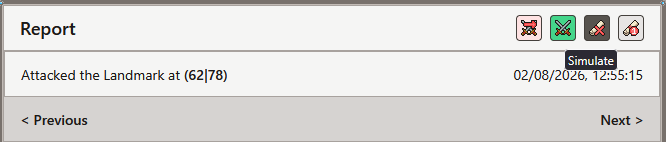 New buttons in the report header